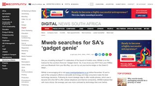 
                            9. Mweb searches for SA's 'gadget genie' - Bizcommunity.com