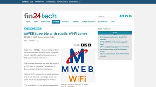 
                            13. MWEB to go big with public Wi-Fi zones | Fin24