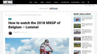 
                            13. MXGP TV schedule – Live Stream Details For 2018 MXGP of Belgium ...