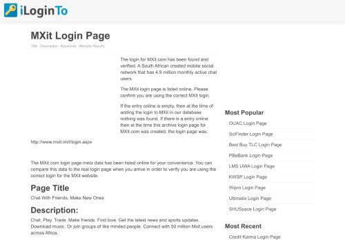 
                            12. MXit Login - MXit.com - Online Chat - Download - iLoginTo