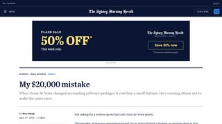
                            2. My $20,000 mistake - Sydney Morning Herald