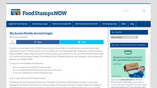 
                            11. My Access Florida Account Login - Food Stamps Now