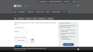 
                            1. My account - British Council India library catalog › Log in to your account
