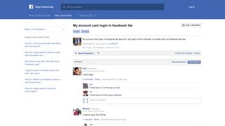 
                            4. My account cant login in facebook lite | Facebook Help Community ...