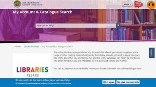 
                            8. My Account & Catalogue Search | Cork County