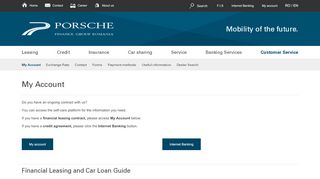 
                            7. My Account - Customer Service - Porsche Bank