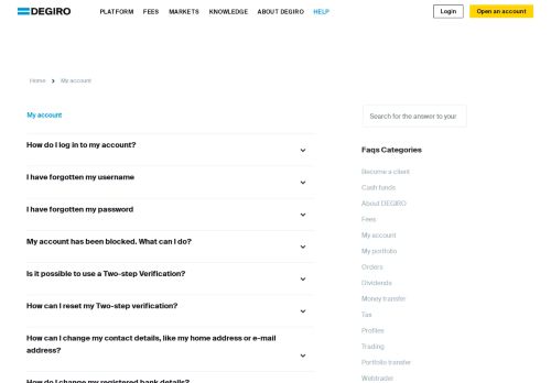 
                            4. My account - DEGIRO