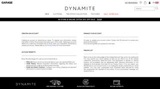 
                            4. My Account | DYNAMITE CLOTHING