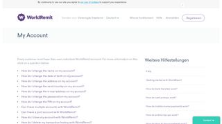 
                            12. My Account | FAQ | WorldRemit