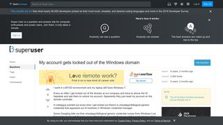 
                            5. My account gets locked out of the Windows domain - Super User