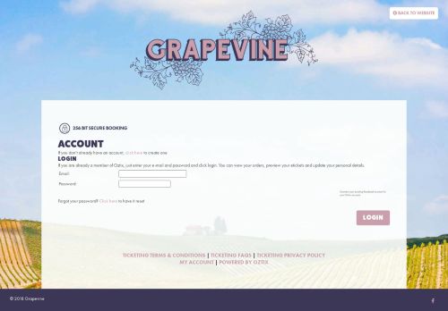 
                            13. My Account - Grapevine Gathering ticket sales powered by Oztix