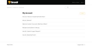
                            4. My Account – Help Center - Grindr Support