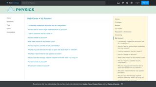 
                            3. My Account - Help Center - Physics Stack Exchange