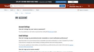 
                            2. My Account - Help Center | Total Wine & More