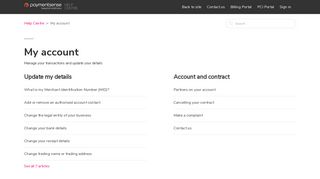 
                            2. My account - Help Centre - Paymentsense