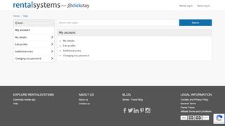 
                            3. My account | Help | Rentalsystems