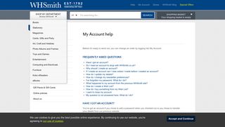 
                            4. My Account help | WHSmith