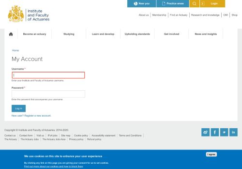 
                            1. My Account | Institute and Faculty of Actuaries