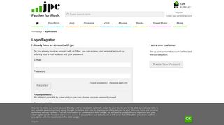 
                            5. My Account – jpc.de