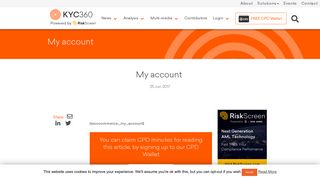 
                            3. My account - KYC360 - RiskScreen