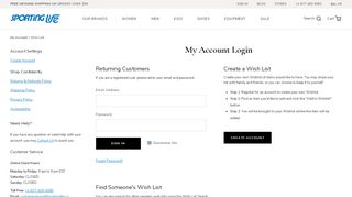 
                            10. My Account Login | Sporting Life Online