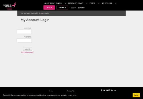 
                            13. My Account Login | Susan G. Komen Northern & Central California