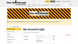 
                            2. My Account Login - The Toll Roads