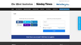 
                            7. My Account Login - The West Australian