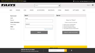 
                            6. My Account - Login | Tillys