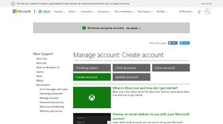 
                            1. My account : Manage account - Xbox Support