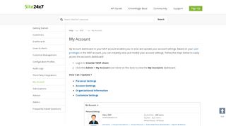 
                            11. My Account | MSP Guide Site24x7