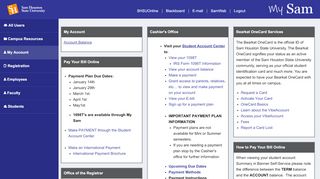 
                            2. My Account - MySam - Sam Houston State University