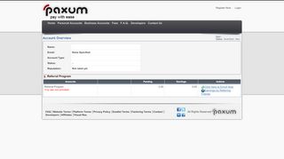 
                            7. My Account Overview - Paxum