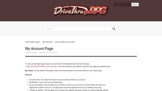 
                            3. My Account Page – DriveThruRPG Support