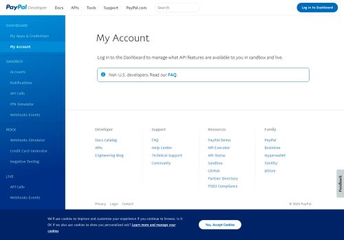 
                            6. My Account - PayPal Developer