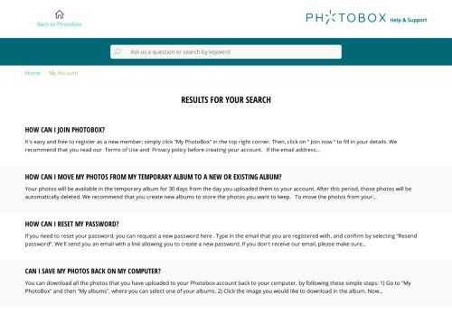 
                            5. My Account - Photobox Help & Support