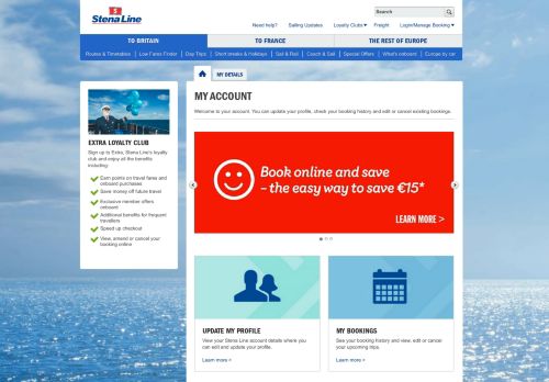 
                            2. My Account | Profile Administration | Loyalty Information - Stena Line