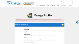 
                            3. My Account | Profile Information | Walmart Family Mobile