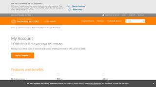 
                            9. My Account self service for Legal UKI products ... - Thomson Reuters