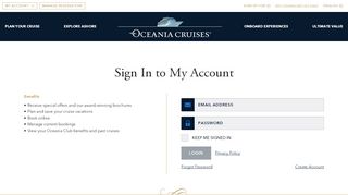 
                            12. My Account Sign In | Oceania Cruises