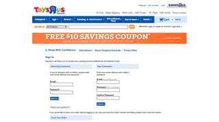 
                            11. My Account Sign In - Toys R Us