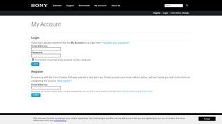 
                            1. My Account - Sony Creative Software