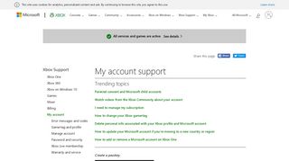 
                            11. My account : Top Issues - Xbox Support