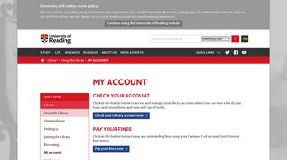 
                            8. My account – University of Reading