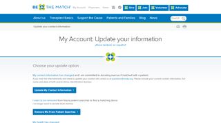 
                            6. My Account: Update your information - Be The Match