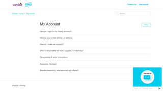 
                            6. My Account – Wayfair + Handy
