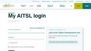 
                            12. My AITSL login - Australian Institute for Teaching and School Leadership
