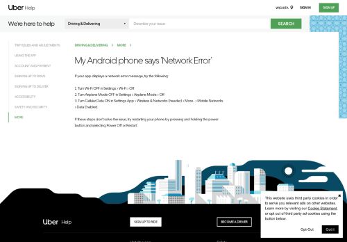 
                            3. My Android phone says 'Network Error' | Uber Partner Help