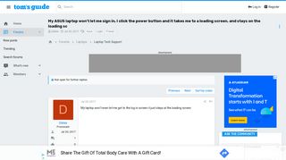 
                            3. My ASUS laptop won't let me sign in, I click the power ...