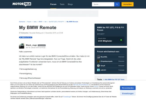 
                            3. My BMW Remote - Start Forum Auto BMW 5er 5er F07 (GT... - Motor-Talk